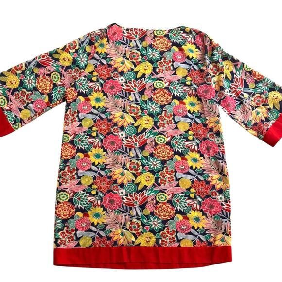 Talbots Floral Sheer Tunic Dress Cover-Up – Size Large Resort Beach Vaca Wear - Picture 6 of 8